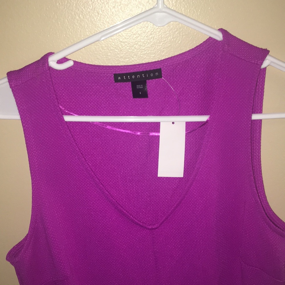 v-neck purple dress